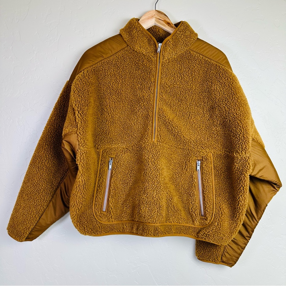 Madewell Women’s Faux Shearling Half-Zip Pullover Size XL - Picture 3 of 8